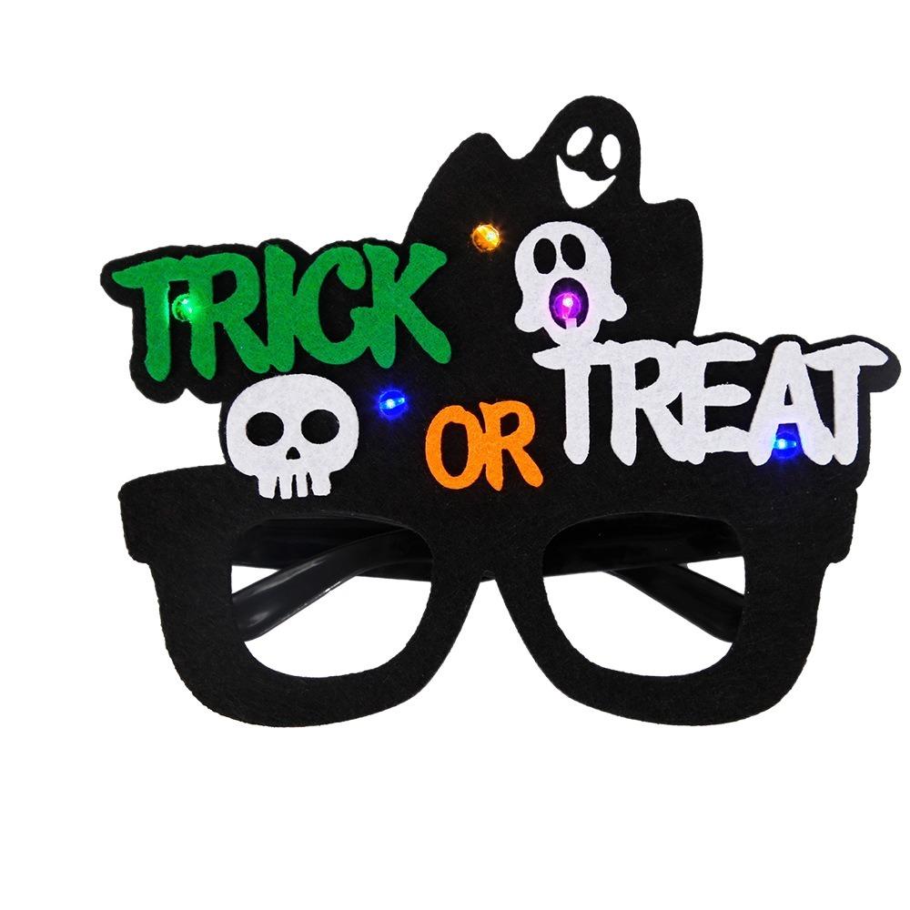 Plastic Pumpkin Glasses LED Halloween Eyewear Frame Festival Halloween Luminous Glasses  Women