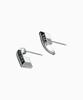Valik [925 Silver] No.50 Half Signature Line Setting Earrings [L]