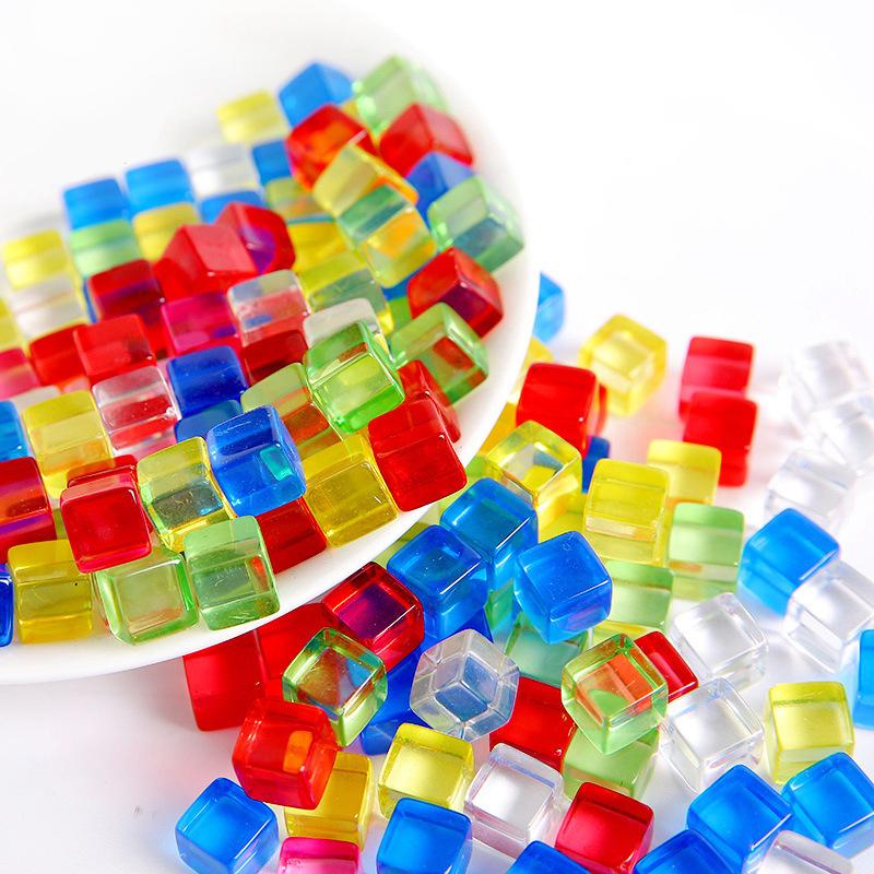 Mini 50 Stück Größe Transparent Würfel 10 mm Mathe Lehrmaterialien Pädagogisches Sensorisches Trainingsspielzeug Brettspiel Requisiten