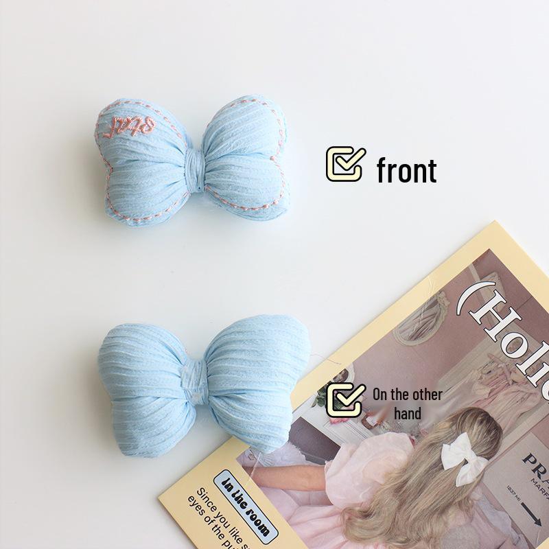 Colorful Bowknot Embroidery Fabric for Girls' DIY Clothing