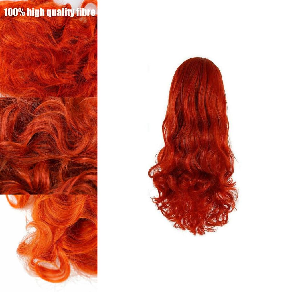 Red Retro Curls Long Wig For Women Cosplay Party Halloween Costume