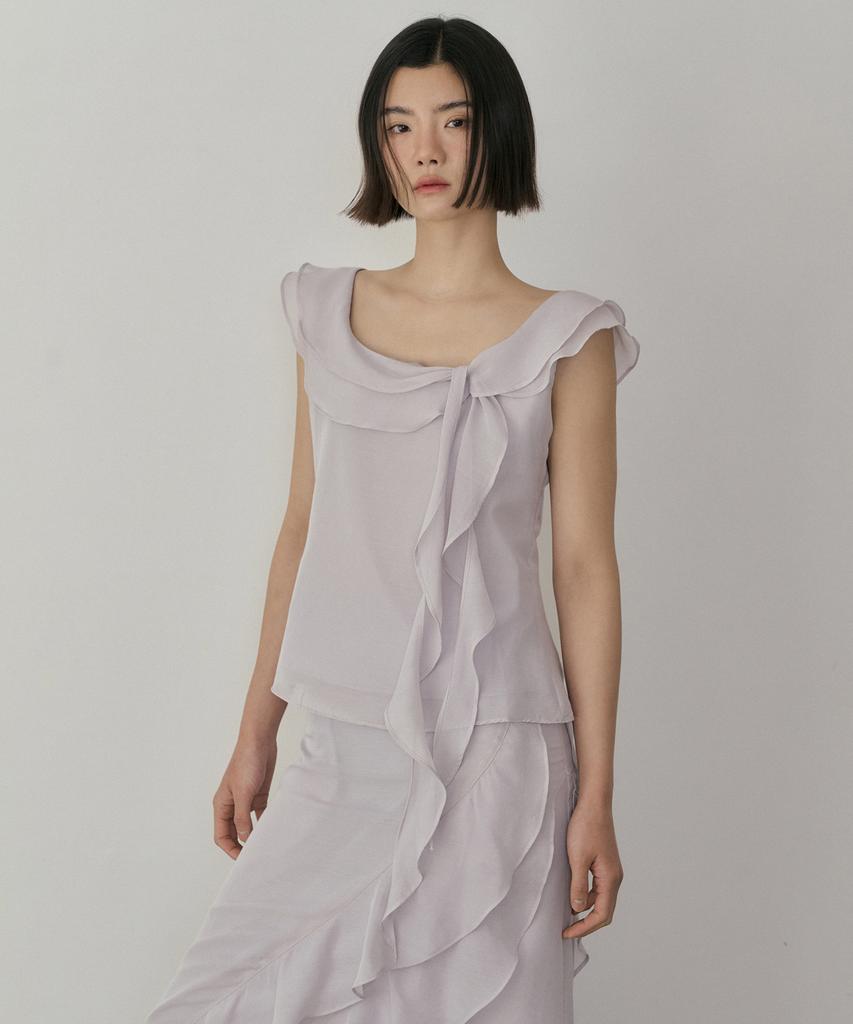 REORG Asp Frill Sleeveless Ash Gray