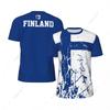 Exclusive Design Finland Flag Grain 3D Printed Men For Running Bike Soccer Tennis Fitness Sports Tshirt Mesh Fans Short T-shirt