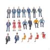 20x Miniature People Figures Model Train Diorama Scenics Building Kit, 1:30 G Scale