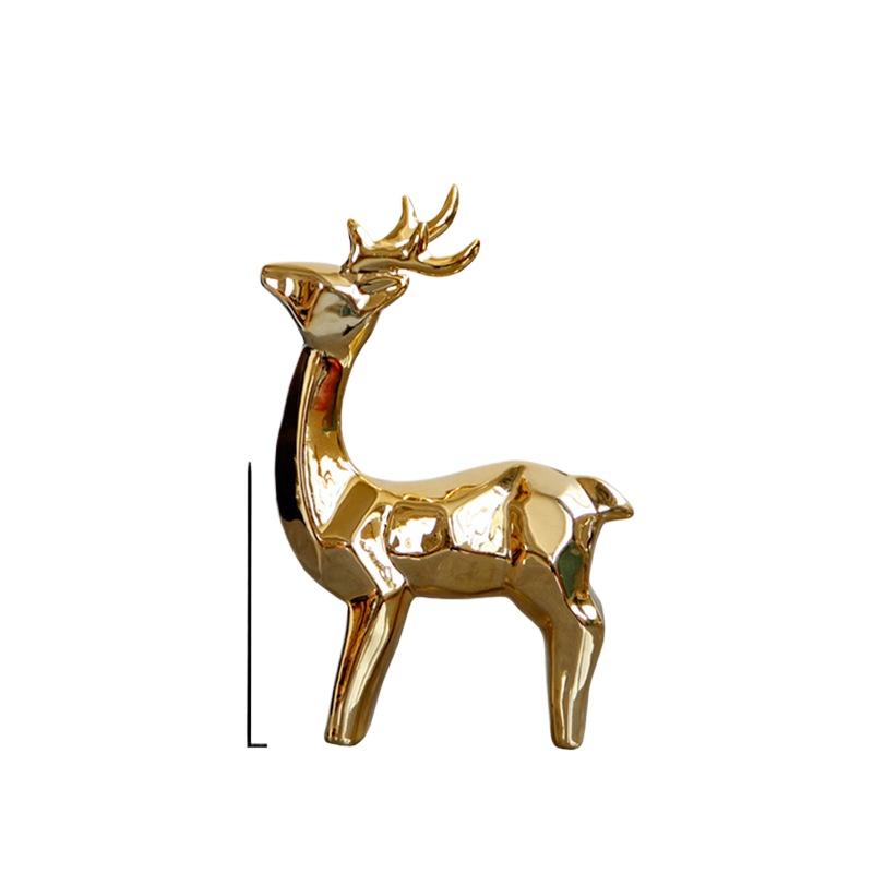 Minimalist ceramic deer reindeer desktop decoration, abstract Nordic style TV cabinet foyer Christmas decoration