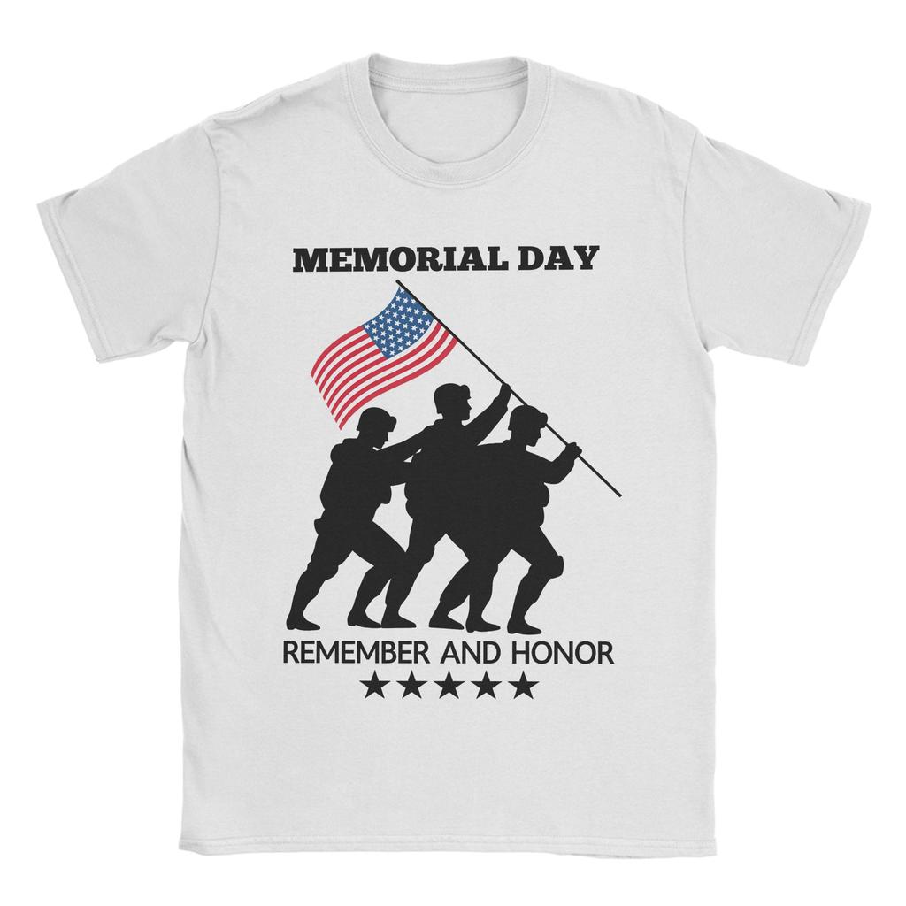 Casual Memorial Day Patriot Tshirts For Unisex Unisex Crew Neck Cotton T Shirts Forever Remember Short Sleeve Tees Graphic Tops