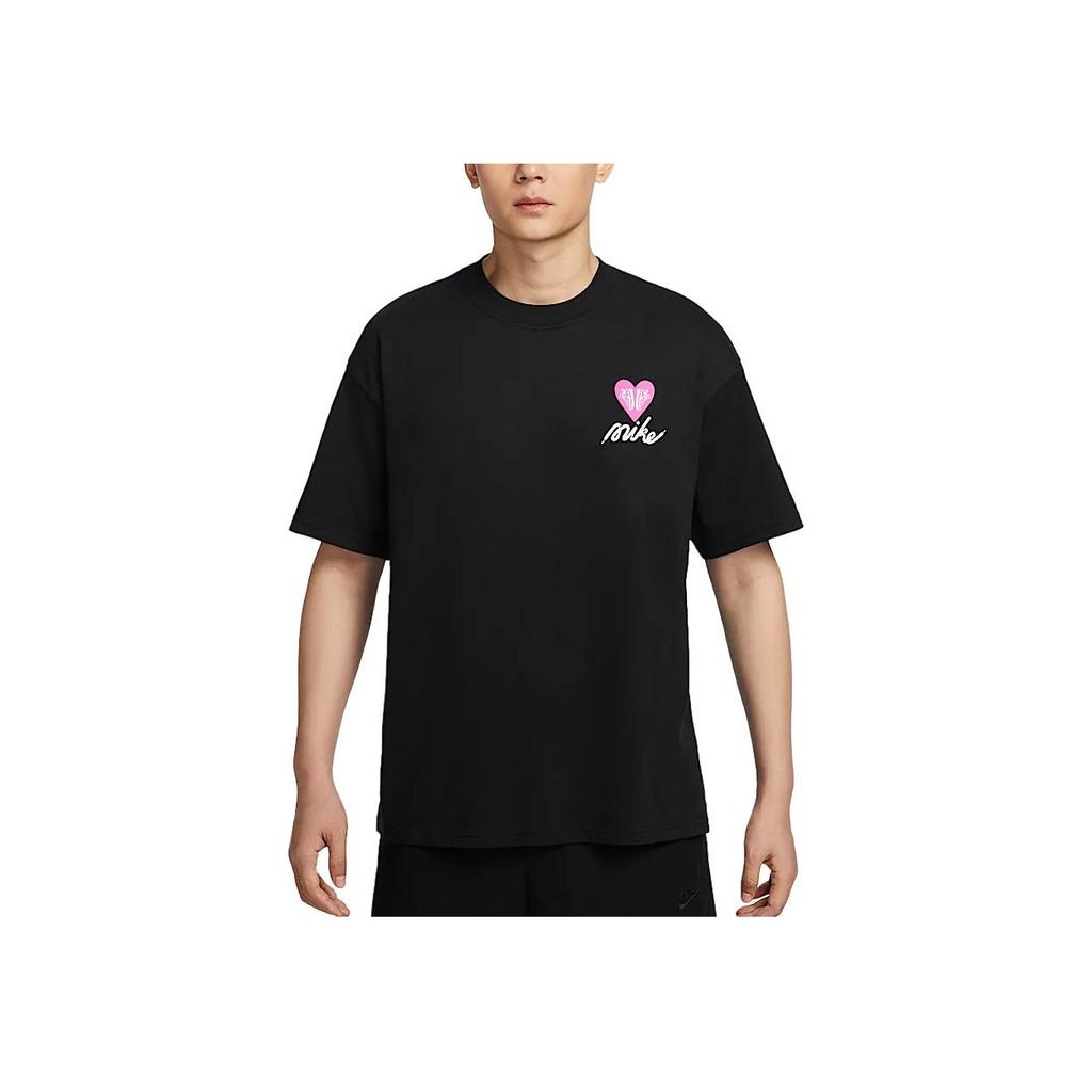 Nike Sportswear Cotton Loose Fit Printed Casual Soft Comfortable Short Sleeve T-Shirt Men Tops Black HJ0585010