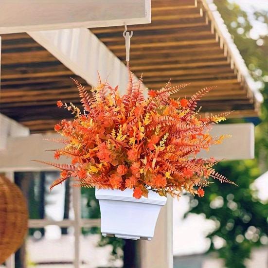 Autumn Artificial Flowers Outdoor Fake Plants UV Resistant Faux Flower In Bulk for Hanging Planters Porch Garden Vase Window Box