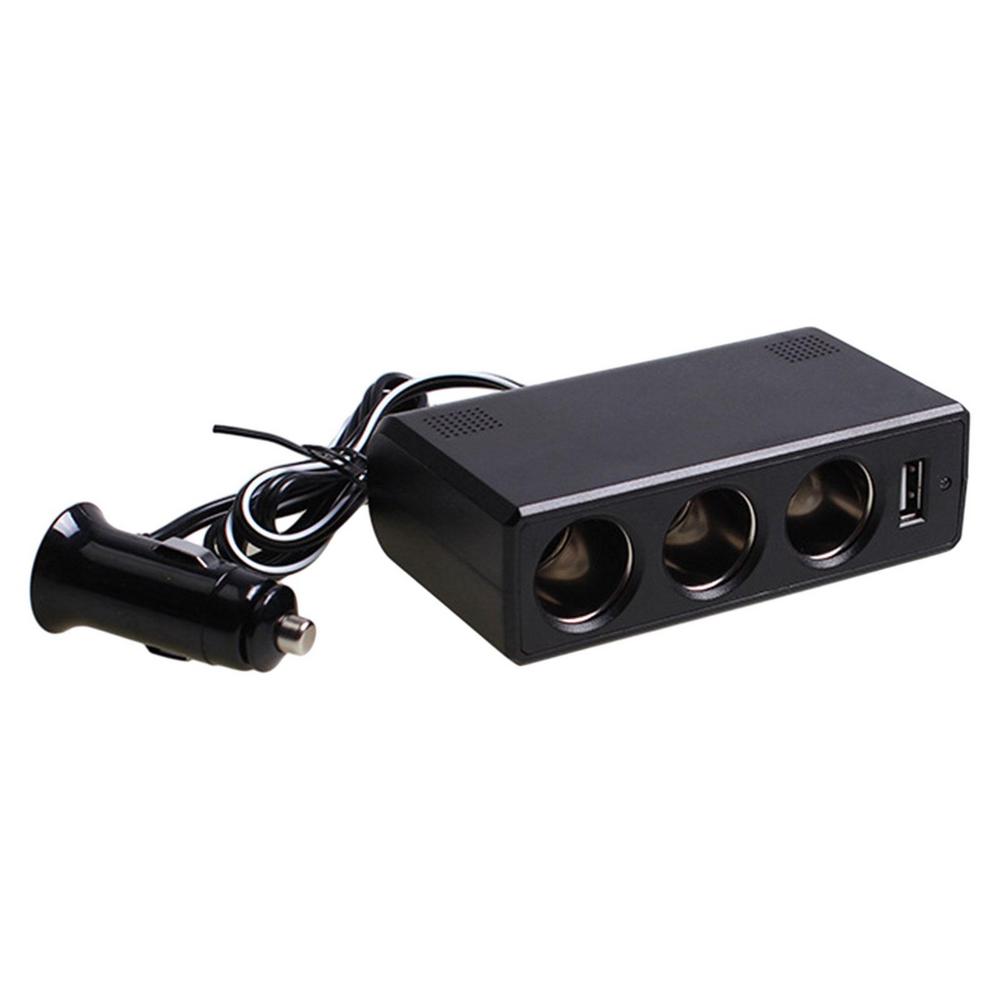 

Многофункциональное автомобильное зарядное устройство с розеткой, 3 гнезда, автомобильные зарядные устройства для сотовых телефонов, адаптер для автомобильного зарядного устройства 60 Вт 12 В/24 В чёрный