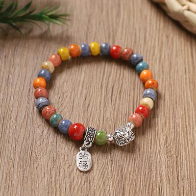 Retro Literary and Artistic Ceramic Bracelet Women's Niche Design Beaded Bracelet Antique Accessories