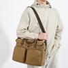 Commuter Handbag Multi-Pocket Men's Bag Large Capacity Crossbody Briefcase Solid Color Canvas Shoulder Bag