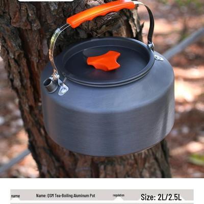 Portable Outdoor Aluminum Teapot and Coffee Kettle for Camping, Mountaineering, and Fireside Brewing.