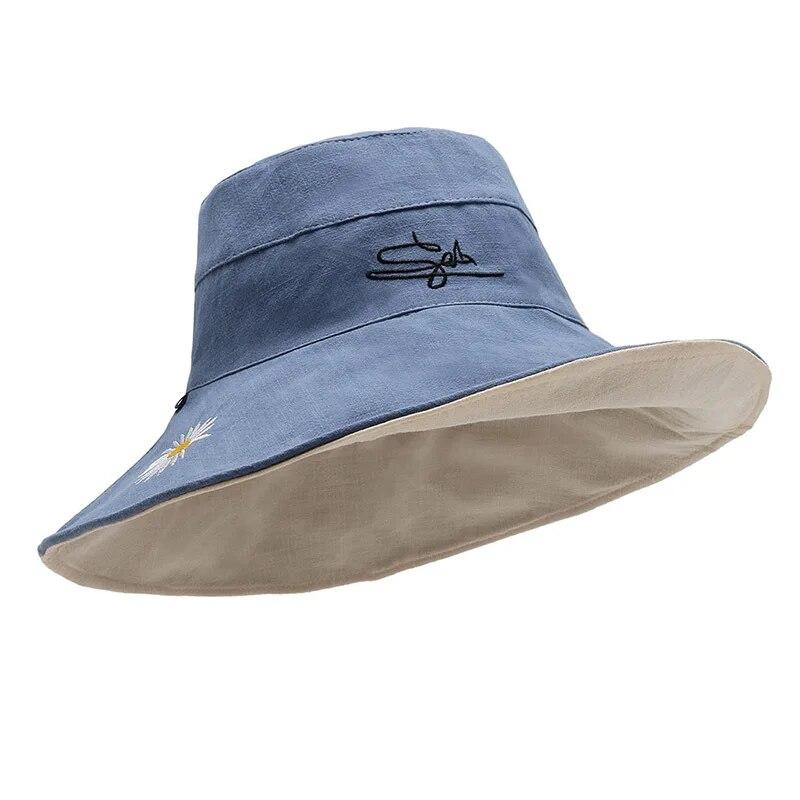 Summer   Sunshade And Sunscreen Bucket Hat Korean Version Large Brim Outdoor Fashion Neck Hat