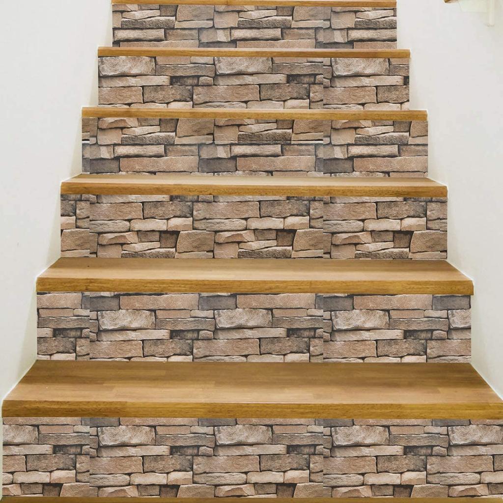 Papel de Contato Pedra Autoadesivo Removível Revestimento de Parede para Sala de Estar com Textura Faux Aparência de Pedra