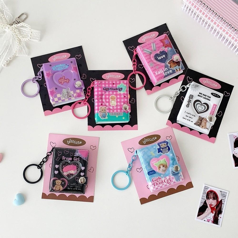 Y2K ID Photo Holder Snap Closure Card Storage Album Portable Mini Photo Album