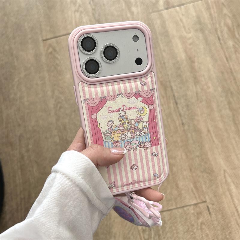 Sanrio Pink Stripe Cute Party iPhone 17/16 Pro Max/15/14 Case for Girls
