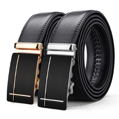 Trendy Men's Genuine Leather Belt Automatic Buckle Leather Belt Business Casual Simple Versatile Belt Men