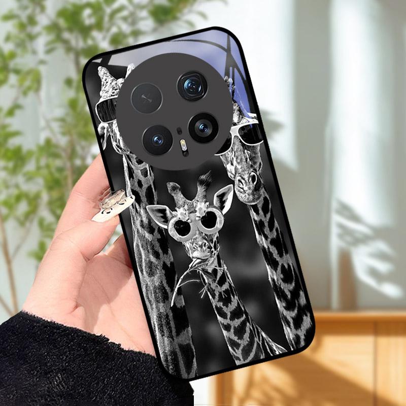 Gehärtetes Glas Handyhülle Für Honor Magic 8 8Pro Luxus Mode Rückseite Abdeckung Für Magic8 Pro Hüllen BKQ-AN00 Stoßfest Cartoon Capa