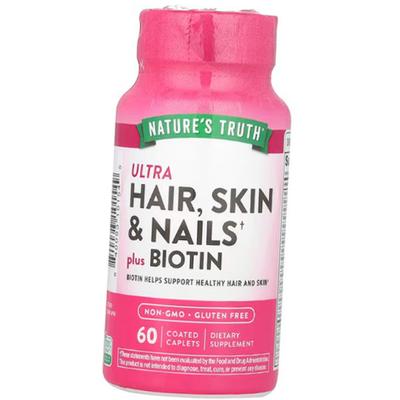 Vitamine für Haare und Nägel, Haut, Ultra Hair Skin & Nails plus Biotin, Nature's Truth 60 Kapseln (36509030)