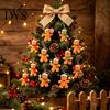 Christmas Home Window Decor Gingerbread Man Tree Hanging Ornaments, Wooden Decorative Pendants, Festive Party Favor Tags Lightweight Rustic