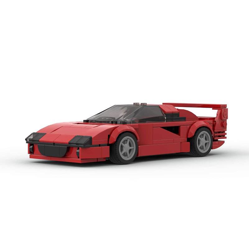 MOC Building Block Speed Series Eight-frame Car Supercar Racing Car F40 Model Toy