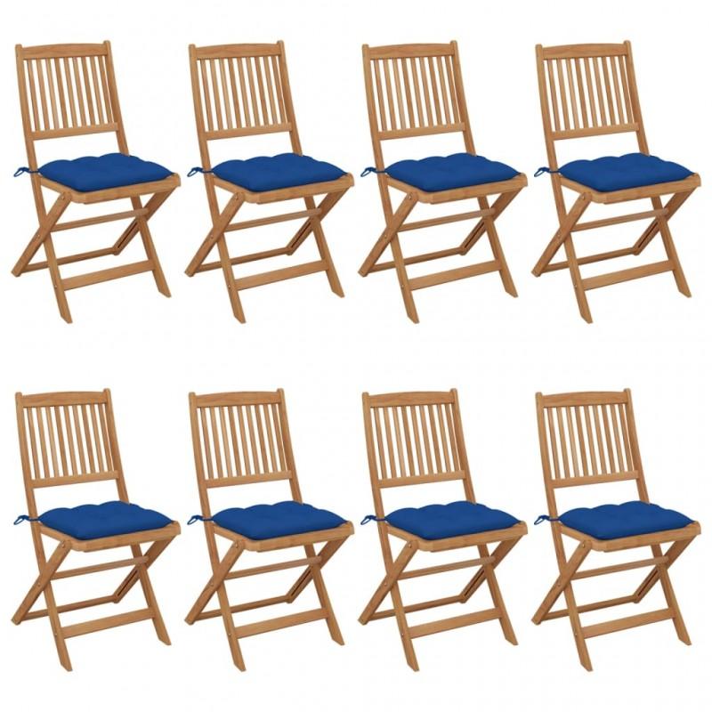 Day and Night - Day and Night Folding Garden Chairs 8 Units and Cushions Solid Acacia Wood