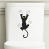 Speelse Zwarte Kat Toilet Sticker Verwijderbare Zelfklevende Decal voor Badkamer WC Huisdecoratie