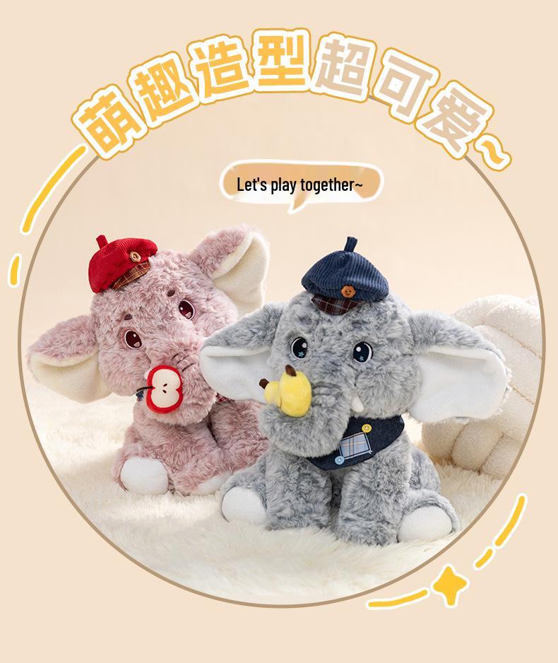 Plush Apple and Banana Elephant Toys and Figurines Dolls.