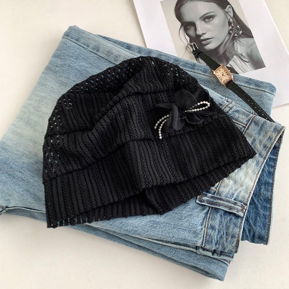 Korean Style Flower Pullover Hat Sweet Knitted Hat Retro Beanies Hat  Outdoor