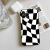 Checkerboard Phone Case Black Silicone Soft Shell For IPhone 17 16 15 14 13 12 11 Air Pro Max Plus Hot Sale