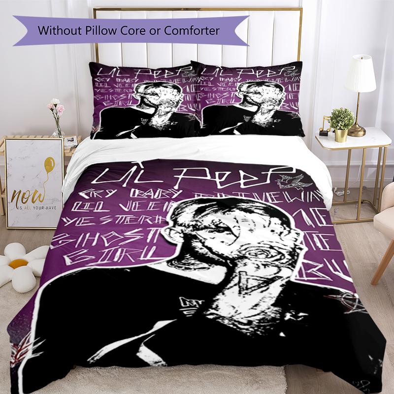 3pcs Lil Peep Pattern Bedding Set Duvet Cover Set Includes Duvet Cover &pillowcases, Perfect All Season Bedroom Decoration & Gift
