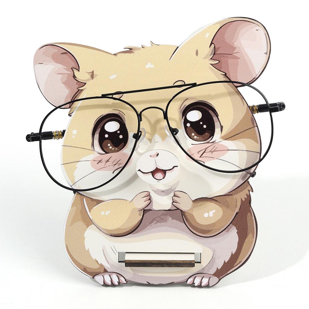 Creative Animal Glasses Frame Cartoon Cat Sunglasses Display Frame Glasses Storage Frame Hand-carved Household Wood Decoration3D