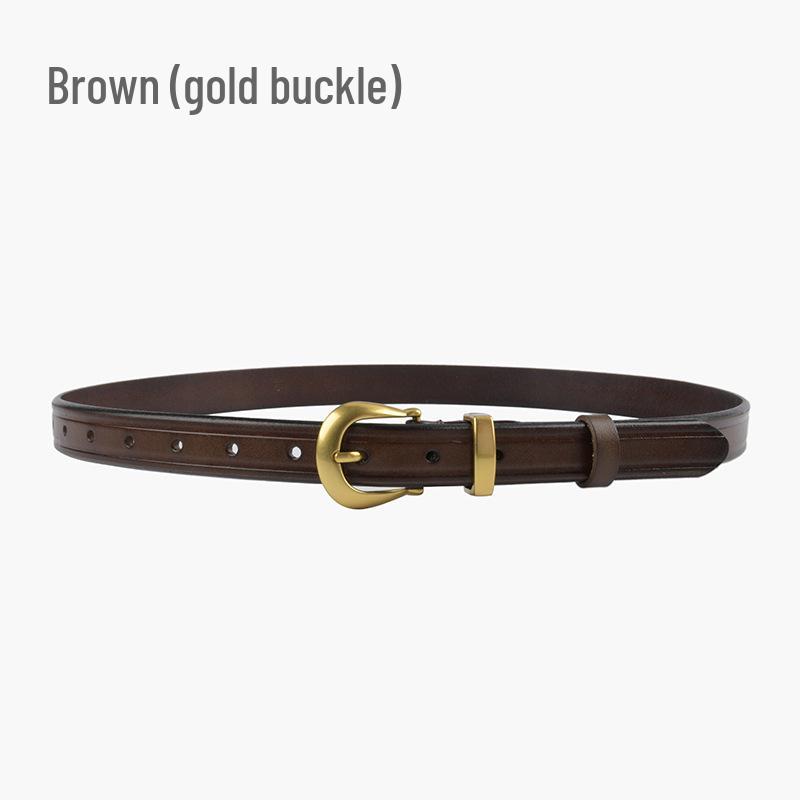 

Женский ремень из натуральной коровьей кожи, в стиле ретро, шириной 2,3 см, идеально подходит для джинсов и повседневных брюк. 105 cm