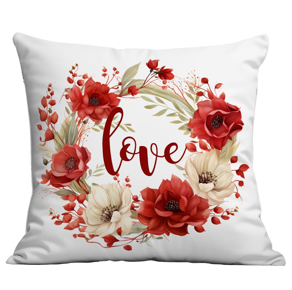 New Rose Love Print Valentine's Day Pillowcase Home Living Room Sofa Cushion Pillowcase