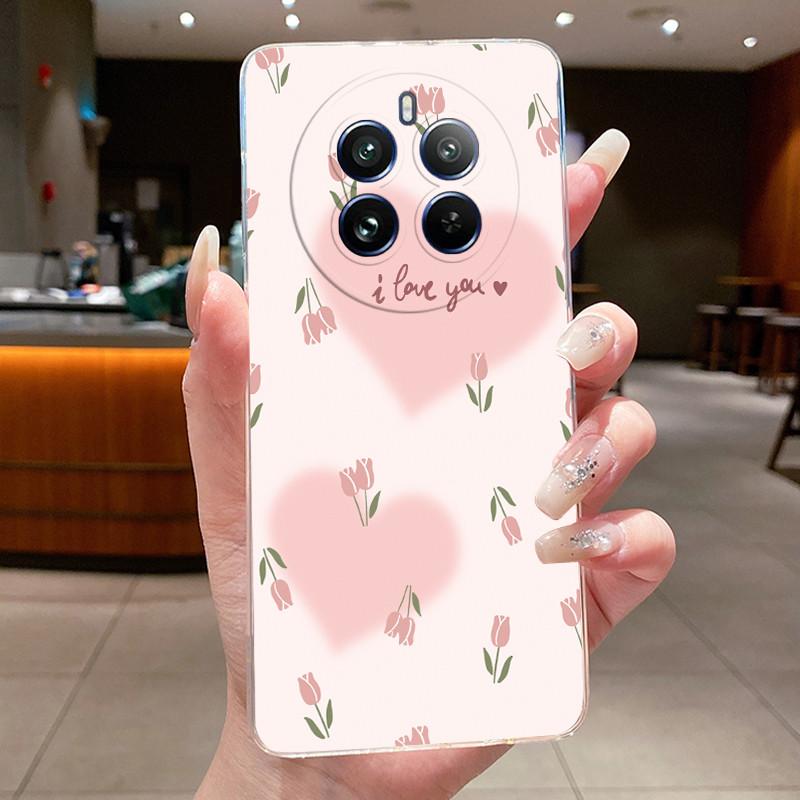 Case For Realme 12 Pro Plus 5G Pretty Flowers Butterfly Clear Soft Silicone TPU Cover For Realme12ProPlus 12 Pro Plus 5G Fundas