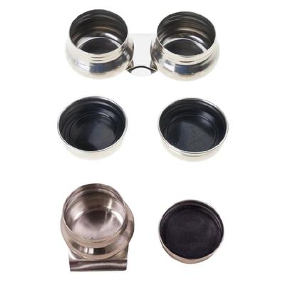 Double Dipper Painting Pots Container Palette Cup Metal Pallete Cup Oil Paint Pots Art Supplies for Drawing