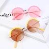 Non-polarized Fashion Round Flower Sunshade Metal Frame Sunglasses Men Women Retro Half Frame Cute Beach Eyeglasses