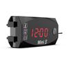 Kidondsn LCD Display Voltmeter Waterproof IP67 Digital Time Clock by Scooter Car Boat 3-In-1 Red Light