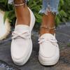 Fashion Solid Color Faux Suede Flat Shoes Women Spring Autumn Plus Size Bowknot Flats Woman Round Toe Non Slip Casual Shoes Female