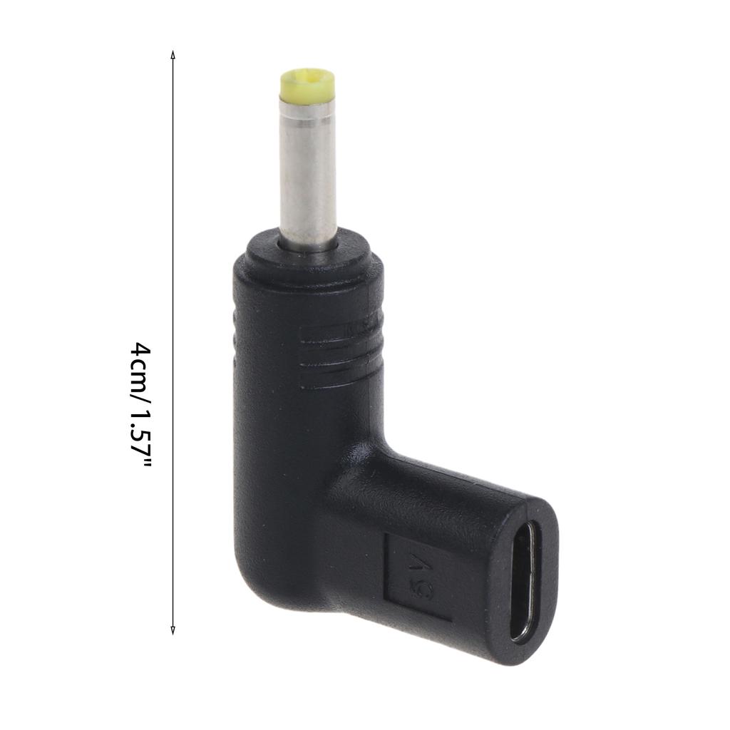Laptop Power Charger Supply Adapter Connector Type-C Female to DC Male Jack 4.0x1.7mm 90 Degree Plug Converter