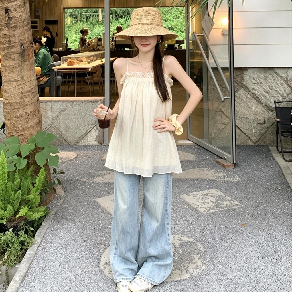 Summer sling vest women's new sweet and gentle temperament thin and white tube top
