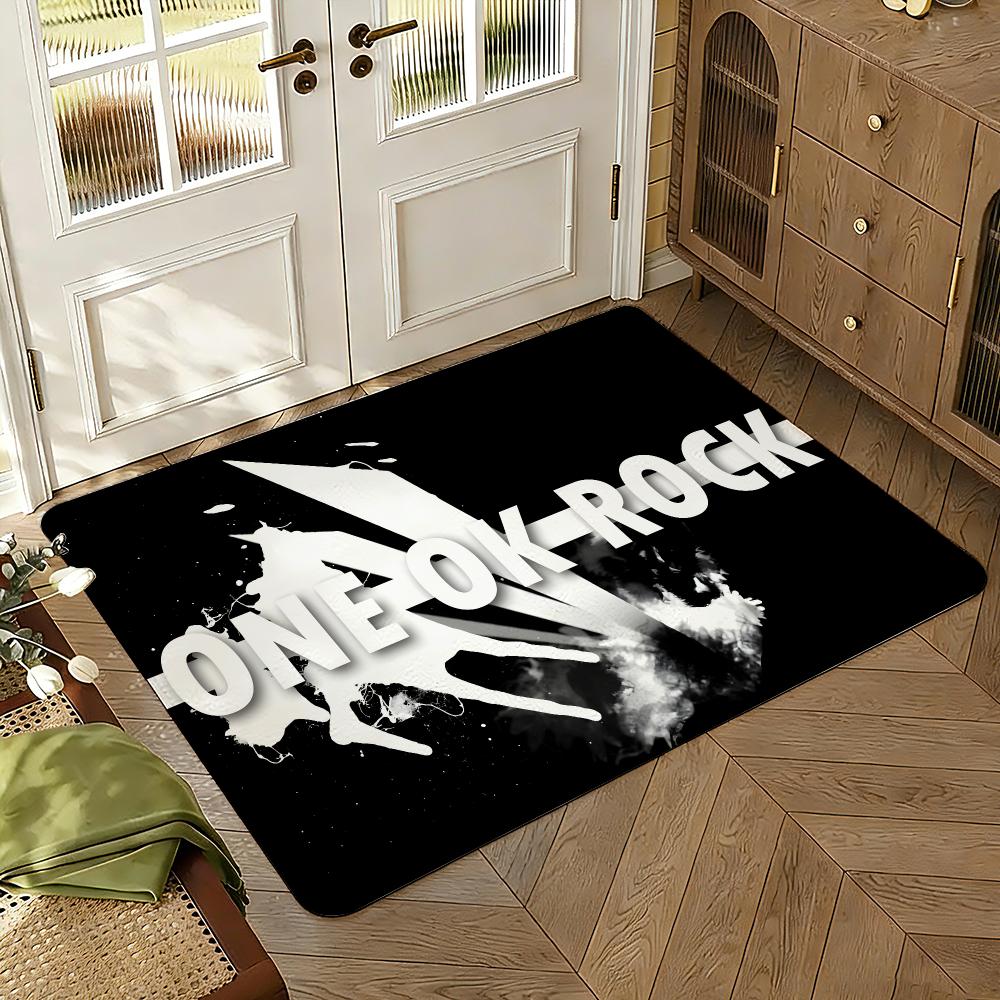 O-ONE OK ROCK Floor Mat Soft Thickened Absorbent Non-Slip Bedroom Living Room Door Mat Home Decor Flannel Rugs