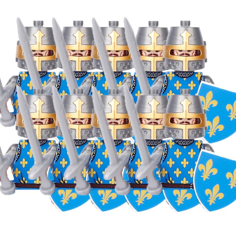 Military Building Blocks Medieval Solider Figures Gifts Toys Weapons Shield Holy Roman Saint Lazarus Jerusalem Knight Legion MOC