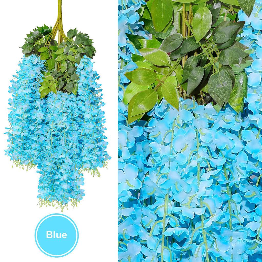 Artificial Wisteria Vine - Violet Hanging Flowers for Ceiling & Wedding Decoration