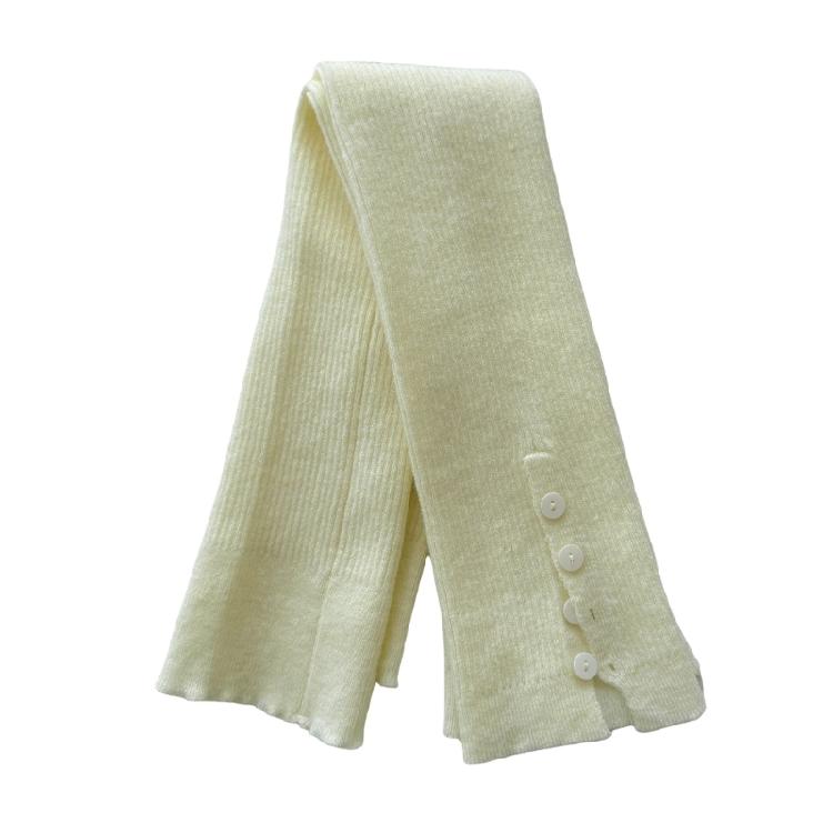 Harajuku Women's Leggings Gaiters Soft Acrylic Knitted Winter Leg Warmers Footless Socks with Side Split Buttons Decors