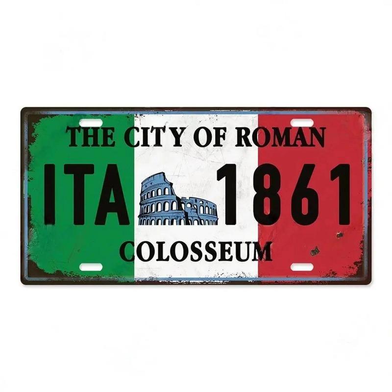 Retro Car 2D Metal Sign, Aluminum Wall Decor 15x30cm