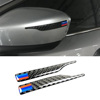 2 Stuks Koolstofvezel Anti-Collision Bumper Sticker Achteruitkijkspiegel Anti-Wrijven Strips Protector Voor Bmw 1 2 3 Gt 4 5 7 Ser X3 X4 X5