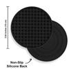 6 Pcs Black Grey Drink Coaster 3.9x3.9 In Non Slip Coaster Heat Resistant Coaster  Stone Table