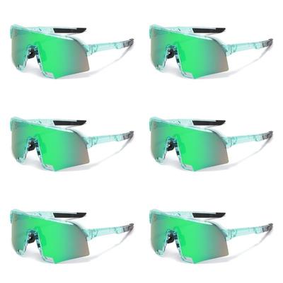 6PCS Korean Square Large Face Sunglasses Men Women Cycling Outdoor Sports Glasses Trendy UV Protection