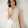 Gentle & Chic Cashmere Slim-Fit Sleeveless Knit Tank Top Sweater for Women